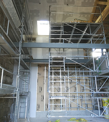 Échafaudage dans un chantier 
